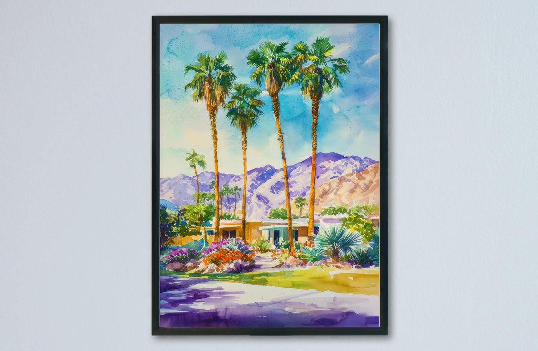 Palm Springs watercolor poster Wall Art Palm Springs Wall Hanging Home Décor Palm Springs Gift Art Lovers California Art Lover Gift