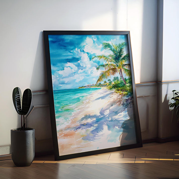 Turks and Caicos watercolor poster Wall Art Turks and Caicos Wall Hanging Home Décor Turks and Caicos Gift Art Lovers Turks and Caicos Art