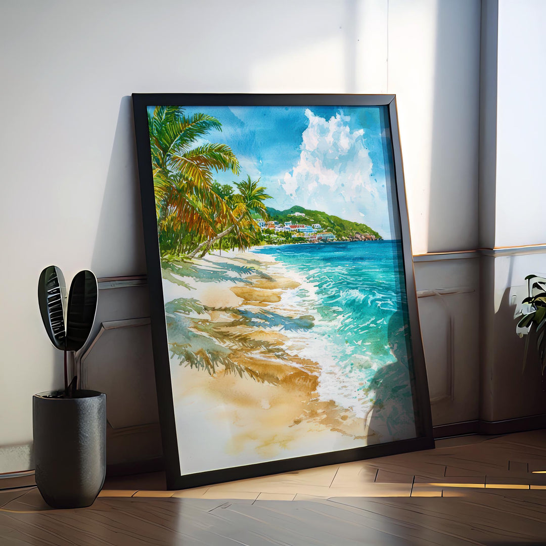 Saint Maarten watercolor poster Wall Art Saint Maarten Wall Hanging Home Décor Saint Maarten Gift Art Lovers Saint Maarten Art Lover Gift