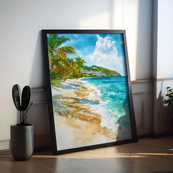 Saint Maarten watercolor poster Wall Art Saint Maarten Wall Hanging Home Décor Saint Maarten Gift Art Lovers Saint Maarten Art Lover Gift