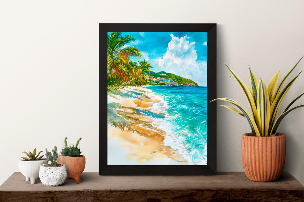 Saint Maarten watercolor poster Wall Art Saint Maarten Wall Hanging Home Décor Saint Maarten Gift Art Lovers Saint Maarten Art Lover Gift
