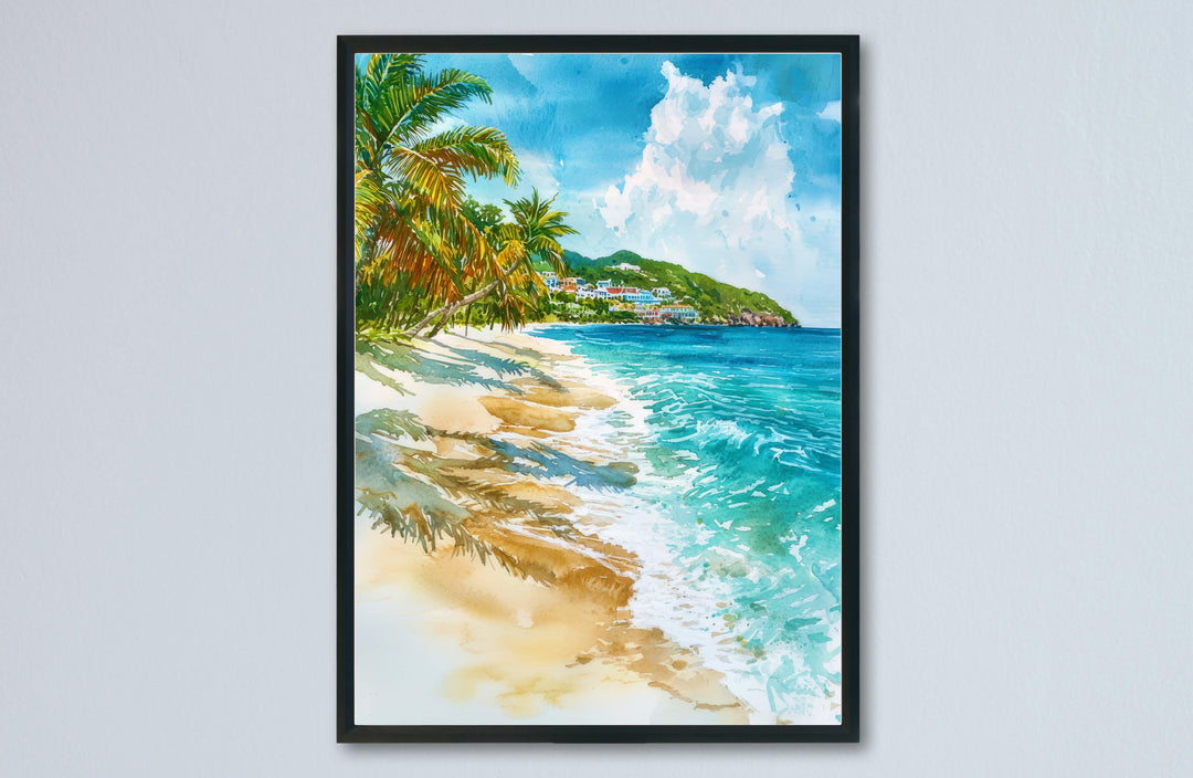Saint Maarten watercolor poster Wall Art Saint Maarten Wall Hanging Home Décor Saint Maarten Gift Art Lovers Saint Maarten Art Lover Gift
