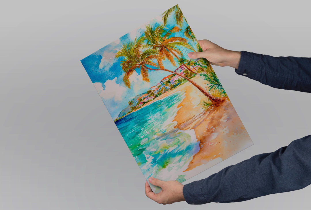 Saint Maarten watercolor poster Wall Art Saint Maarten Wall Hanging Home Décor Saint Maarten Gift Art Lovers Saint Maarten Art Lover Gift