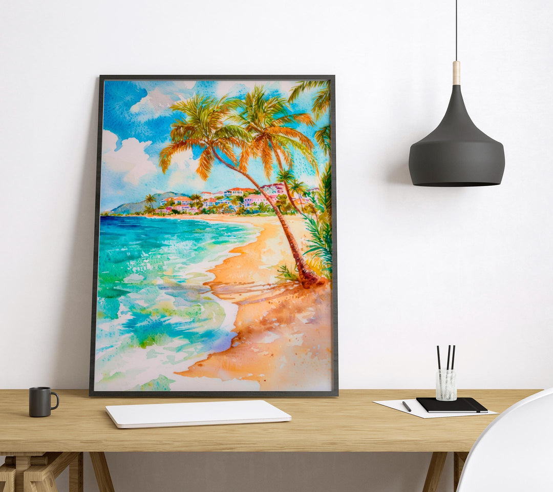 Saint Maarten watercolor poster Wall Art Saint Maarten Wall Hanging Home Décor Saint Maarten Gift Art Lovers Saint Maarten Art Lover Gift