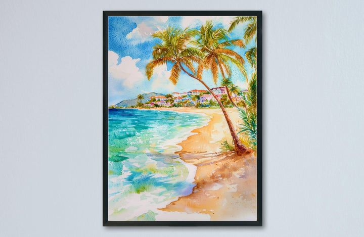 Saint Maarten watercolor poster Wall Art Saint Maarten Wall Hanging Home Décor Saint Maarten Gift Art Lovers Saint Maarten Art Lover Gift