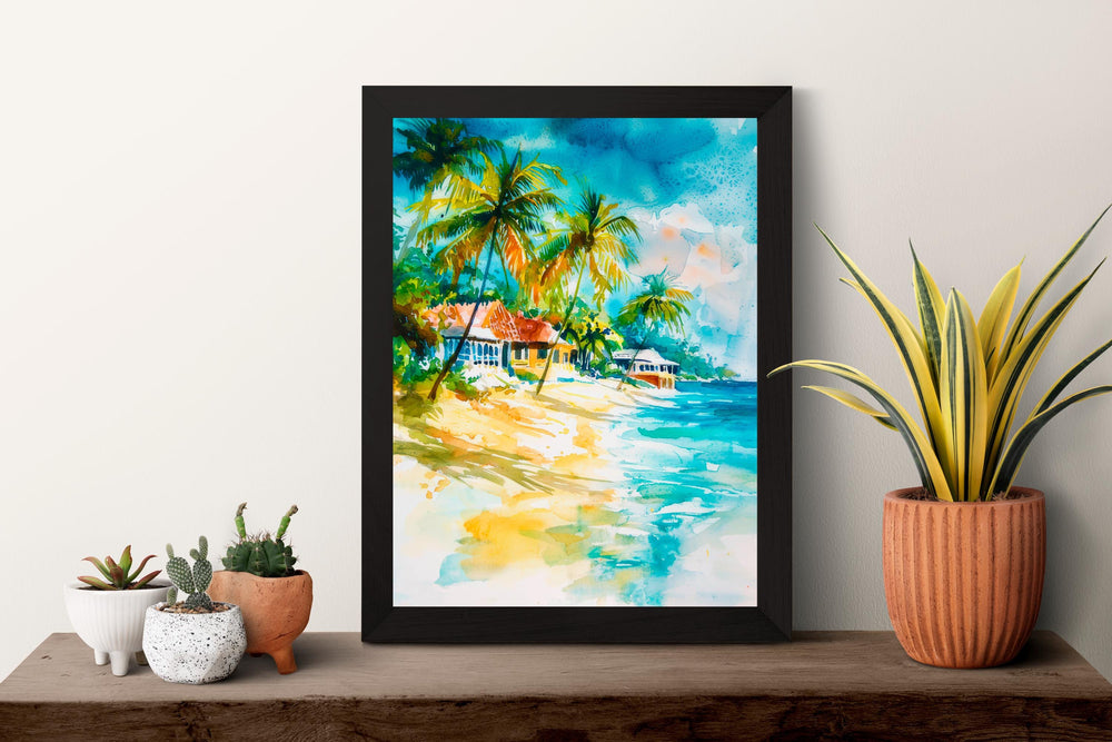 Jamaica watercolor poster Wall Art Jamaica Wall Hanging Home Décor Jamaica Gift Art Lovers Jamaica Art Lover Gift Jamaica wall art