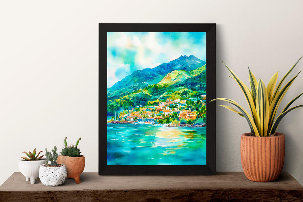 Grenada watercolor poster Wall Art Grenada Wall Hanging Home Décor Grenada Gift Art Lovers Grenada Art Lover Gift Grenada wall art