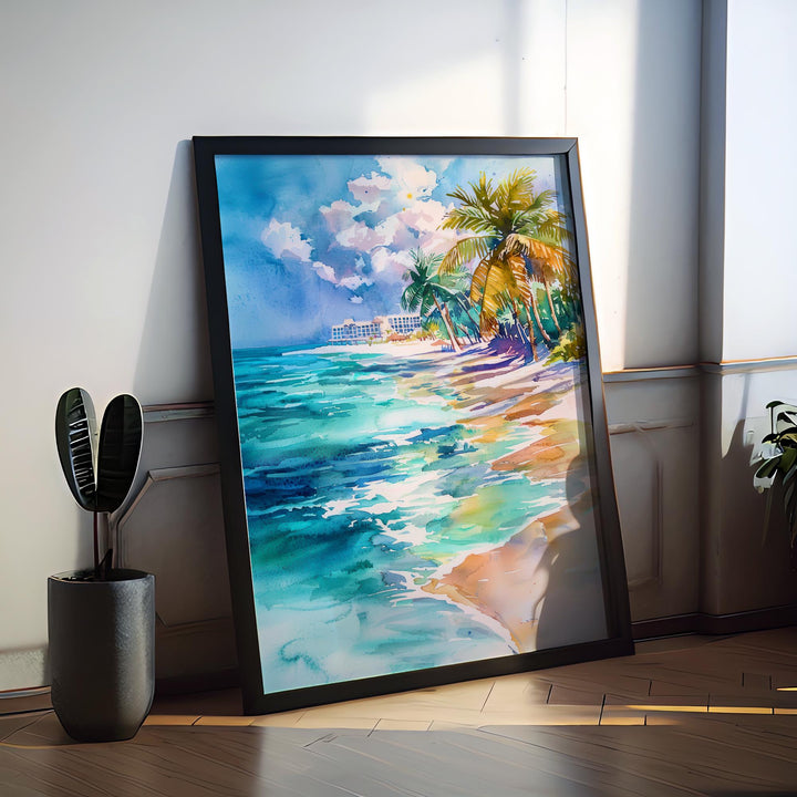 Cancun watercolor poster Wall Art Cancun Wall Hanging Home Décor Cancun Gift Art Lovers Mexico Art Lover Gift Mexico wall art