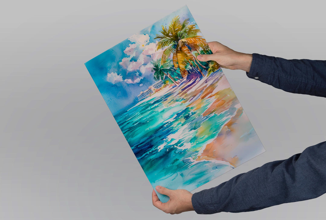 Cancun watercolor poster Wall Art Cancun Wall Hanging Home Décor Cancun Gift Art Lovers Mexico Art Lover Gift Mexico wall art