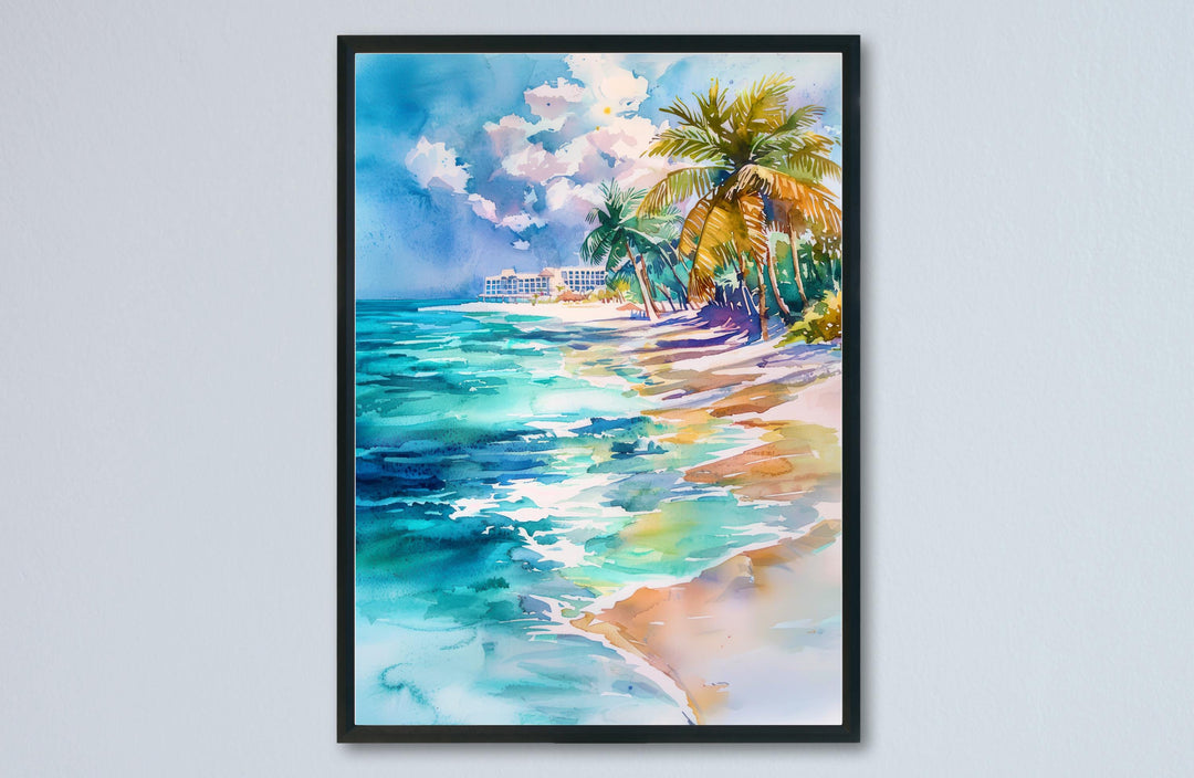 Cancun watercolor poster Wall Art Cancun Wall Hanging Home Décor Cancun Gift Art Lovers Mexico Art Lover Gift Mexico wall art