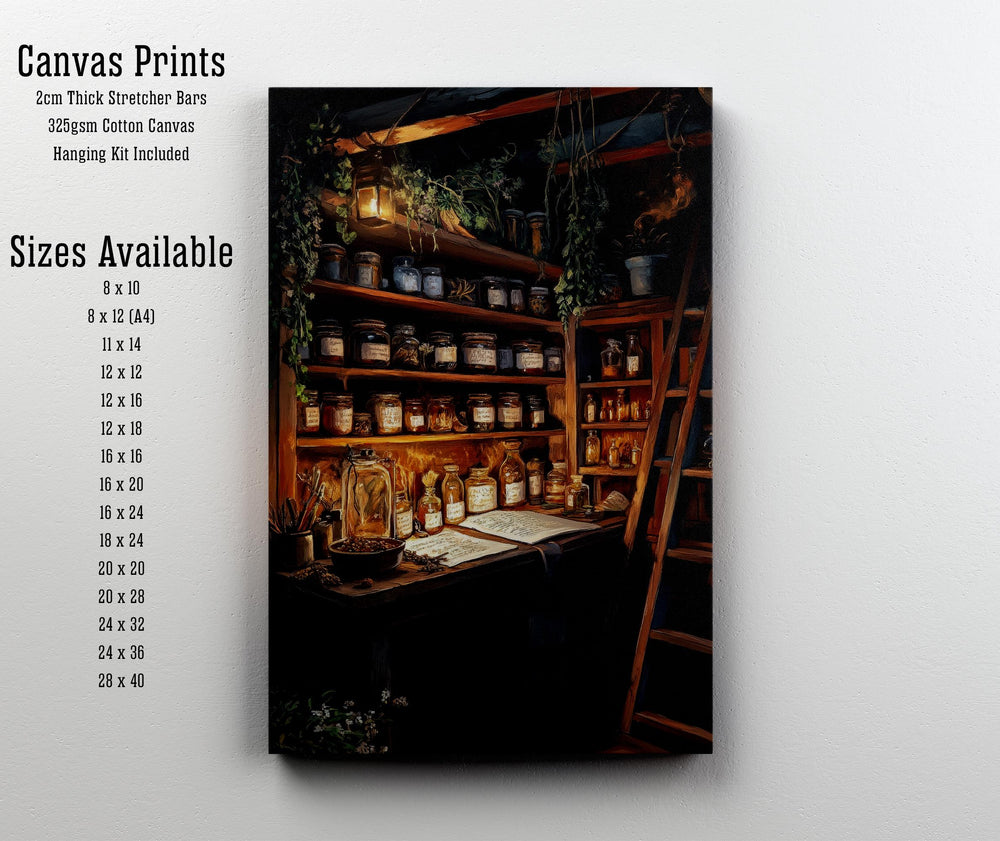 Wizard's Apothecary Cottage Print: Vintage Magical Art