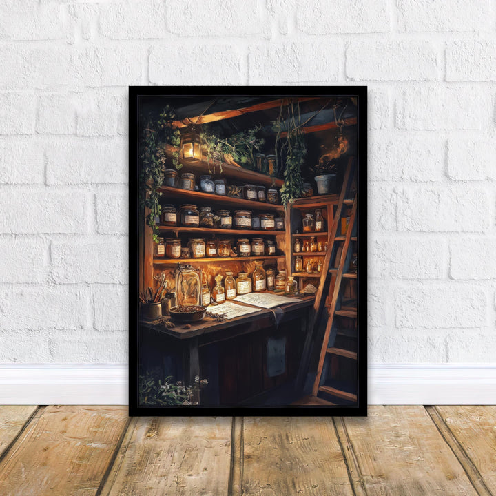 Wizard's Apothecary Cottage Print: Vintage Magical Art