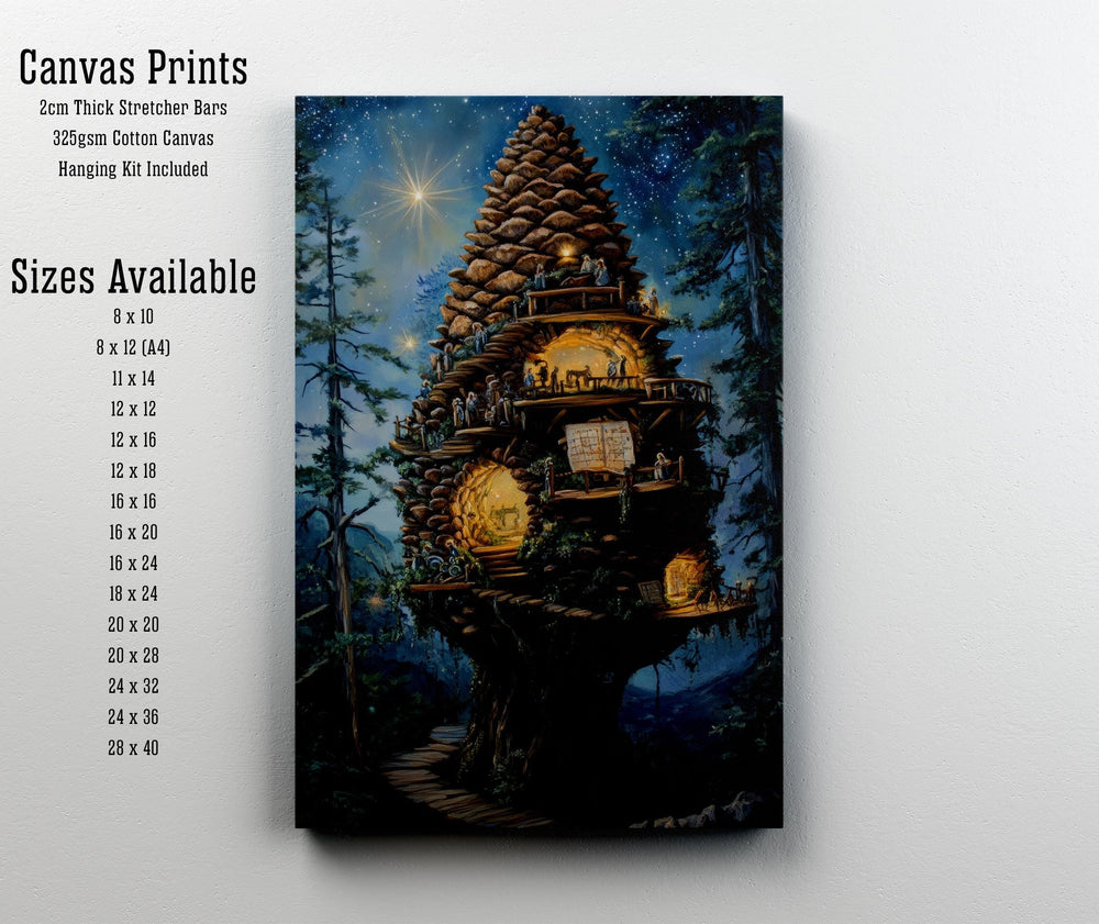 Pinecone Observatory Cottagecore Print Poster Vintage Forest Art Dark Academia Wall Decor Antique Illustration Enchanted Woodland Aesthetic