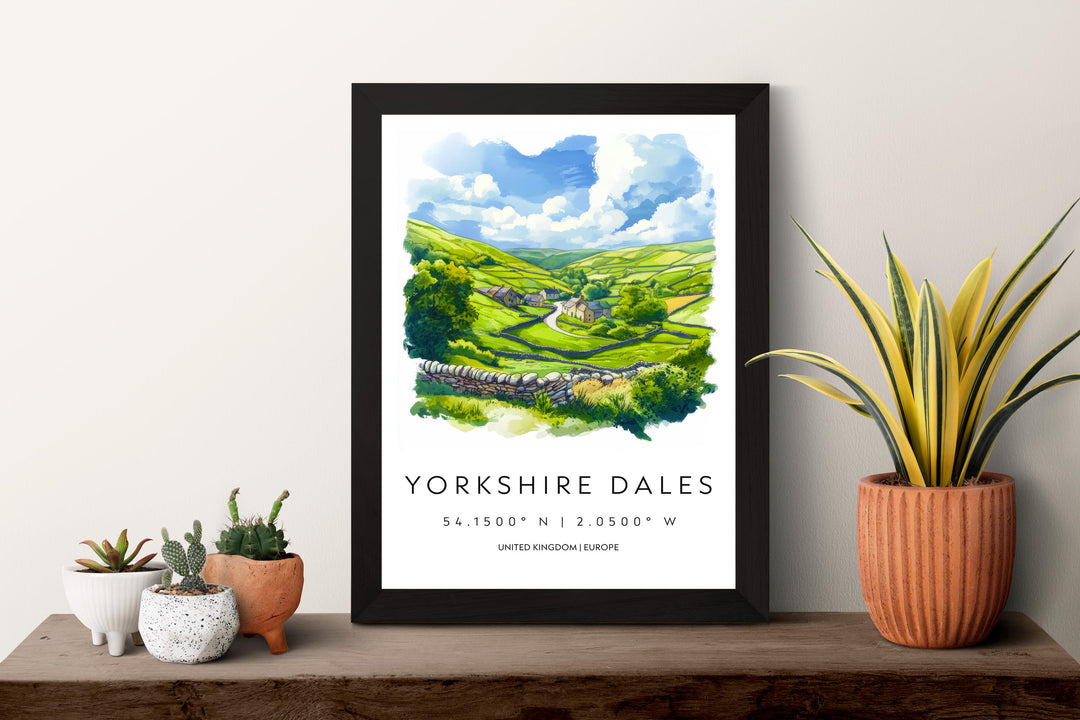 Yorkshire Dales NP Watercolor Poster Art Yorkshire Dales Decor Home Décor Yorkshire Dales Gift UK Art Lover Gift, Travel Print