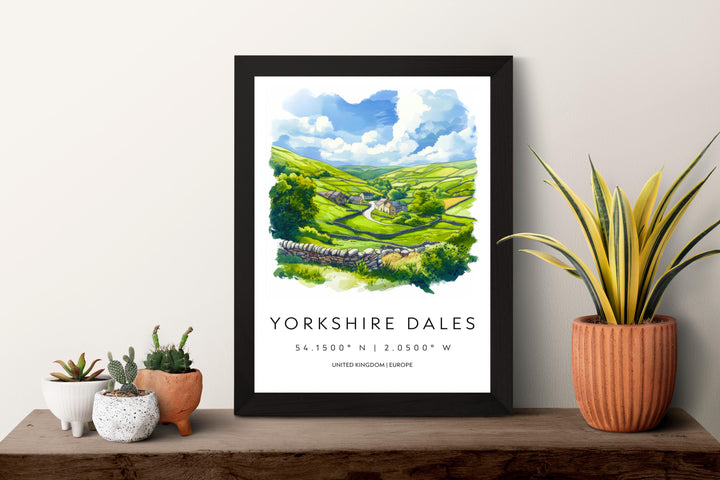 Yorkshire Dales NP Watercolor Poster Art Yorkshire Dales Decor Home Décor Yorkshire Dales Gift UK Art Lover Gift, Travel Print