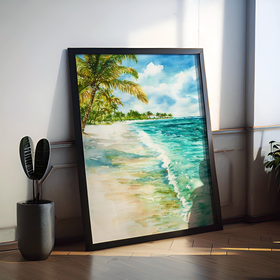 Anguilla watercolor poster Wall Art Anguilla Wall Hanging Home Décor Anguilla Gift Art Lovers Anguilla Art Lover Gift Anguilla wall art