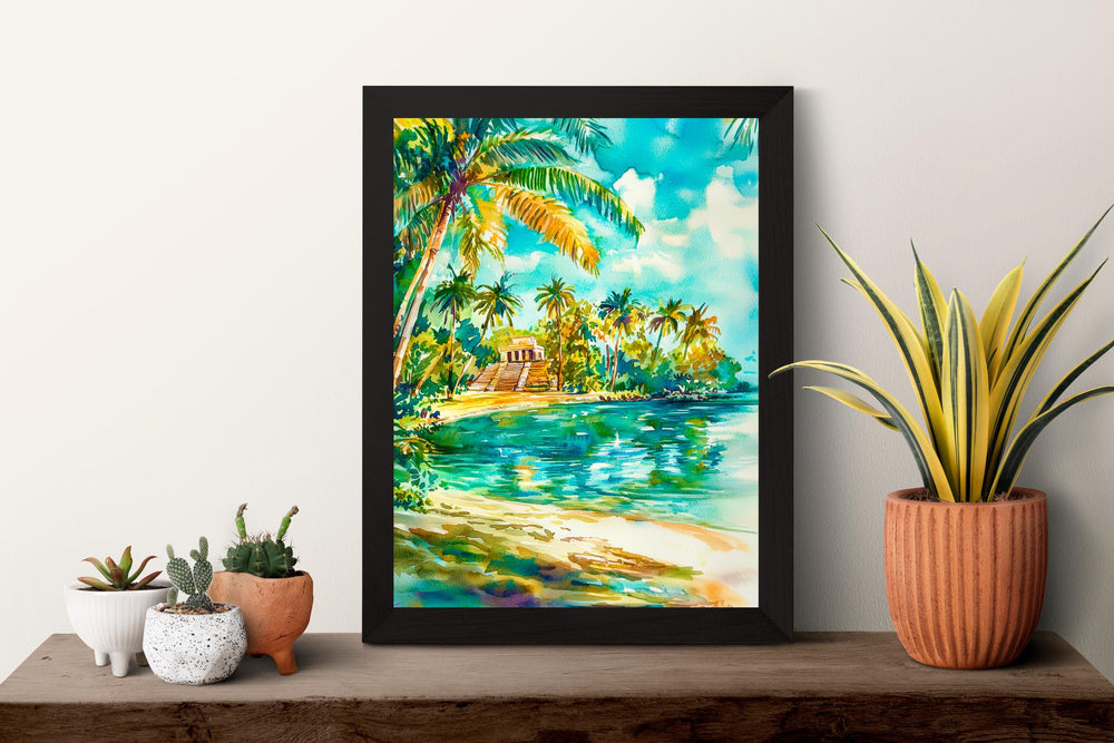 Belize watercolor poster Wall Art Belize Wall Hanging Home Décor Belize Gift Art Lovers Belize Art Lover Gift Belize wall art