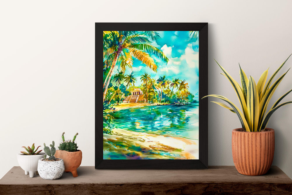 Belize watercolor poster Wall Art Belize Wall Hanging Home Décor Belize Gift Art Lovers Belize Art Lover Gift Belize wall art