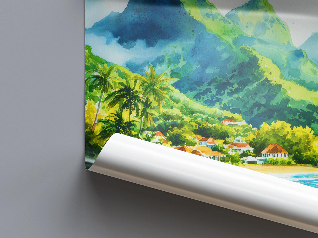 Martinique watercolor poster Wall Art Martinique Wall Hanging Home Décor Martinique Gift Art Lovers France Art Lover Gift Martinique Art