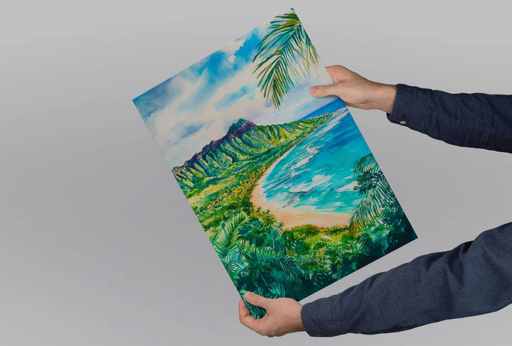 Diamond Head watercolor poster Wall Art Diamond Head Wall Hanging Home Décor Diamond Head Gift Art Lovers Hawaii Art Lover Gift Hawaii Art