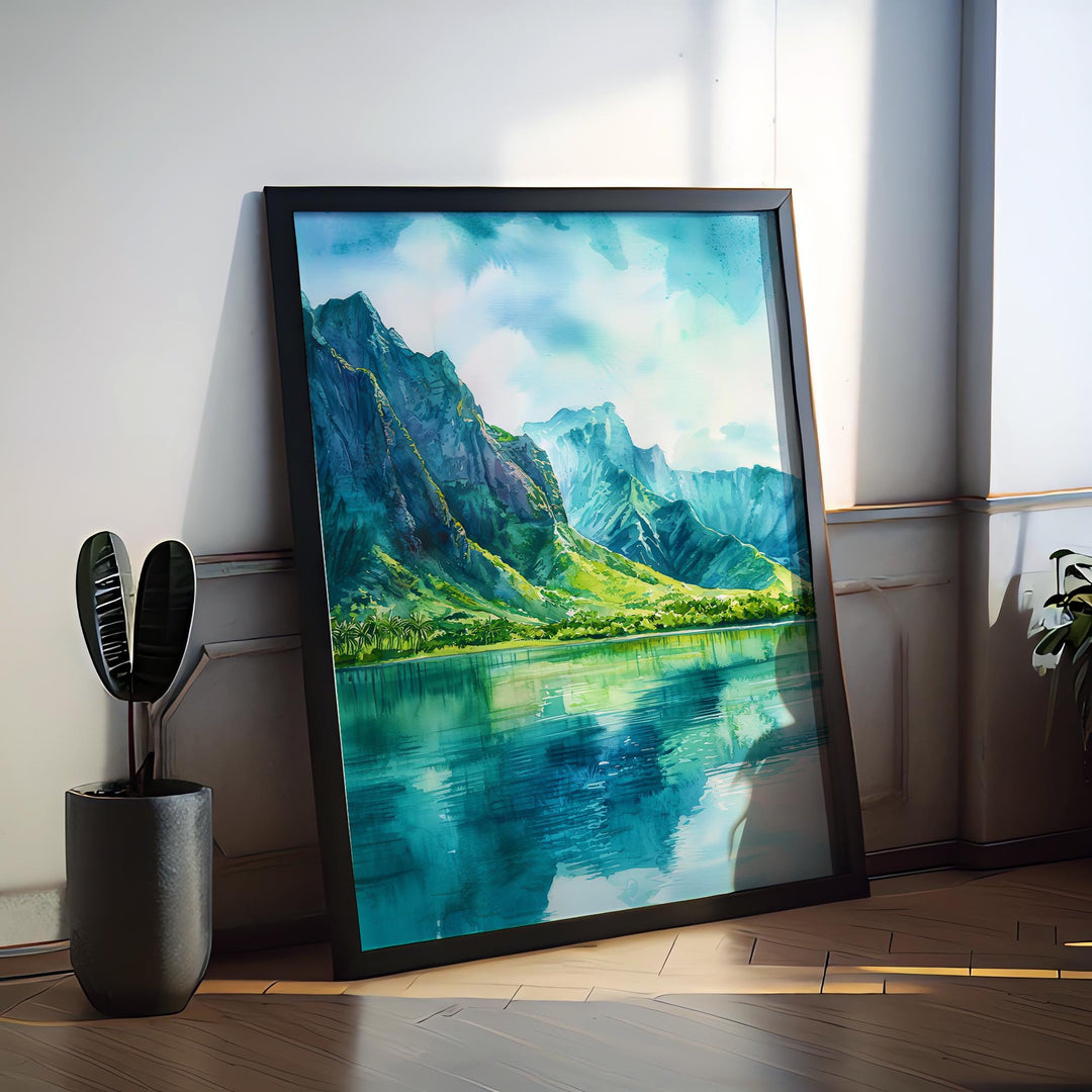 Kualoa Ranch watercolor poster Wall Art Kualoa Ranch Wall Hanging Home Décor Kualoa Ranch Gift Art Lovers Hawaii Art Lover Gift Hawaii Art