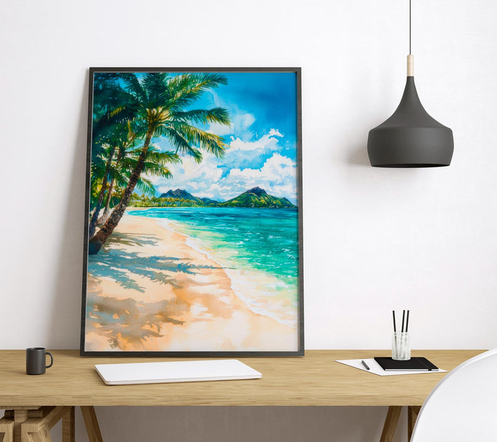 Lanikai Beach watercolor poster Wall Art Lanikai Beach Wall Hanging Home Décor Lanikai Beach Gift Art Lovers Hawaii Art Lover Gift Hawaii
