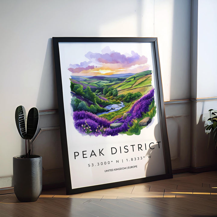 Peak District Watercolor Poster Wall Art Peak District Decor Home Décor Peak District Gift UK Art Lover Gift, Travel Souvenir Print