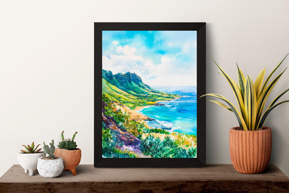 Makapuu Point watercolor poster Wall Art Makapuu Point Wall Hanging Home Décor Makapuu Point Gift Art Lovers Hawaii Art Lover Gift Hawaii