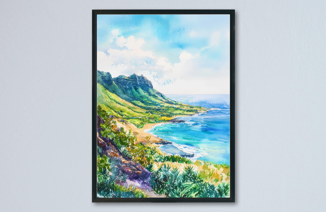 Makapuu Point watercolor poster Wall Art Makapuu Point Wall Hanging Home Décor Makapuu Point Gift Art Lovers Hawaii Art Lover Gift Hawaii