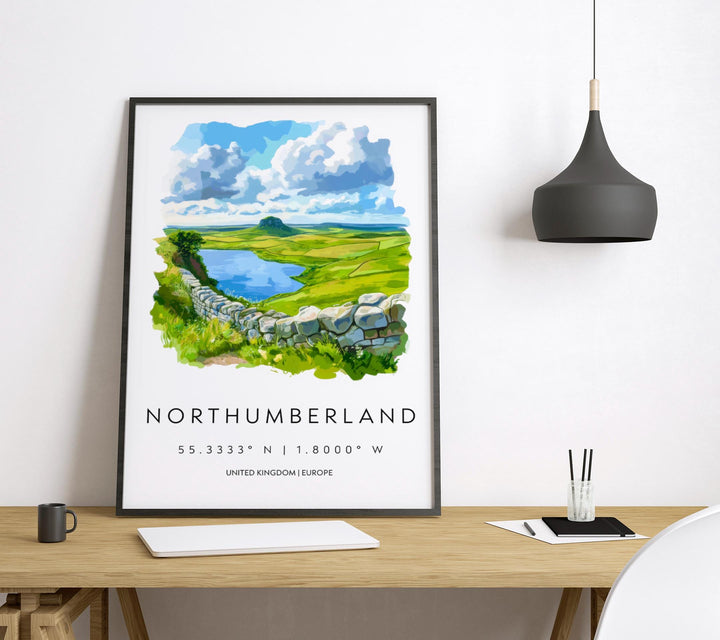 Northumberland Watercolor Poster Wall Art Northumberland Decor Home Décor Northumberland Gift UK Art Lover Gift, Travel Souvenir Print