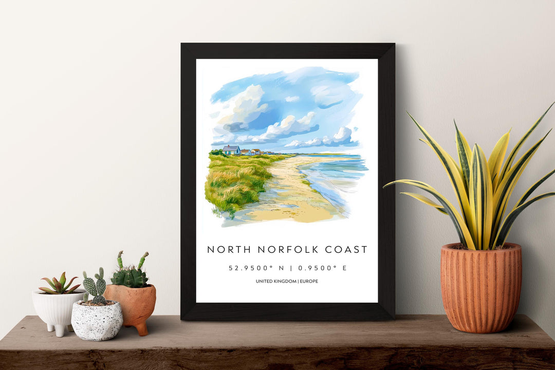 North Norfolk Coast Watercolor Poster Wall Art North Norfolk Decor Home Décor North Norfolk Gift UK Art Lover Gift, Travel Souvenir Print