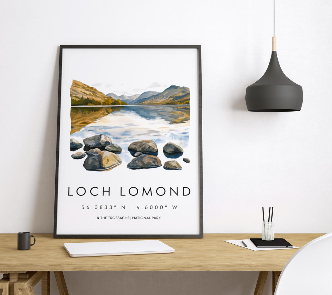 Loch Lomond Watercolor Poster Wall Art Loch Lomond Wall Hanging Home Décor Loch Lomond Gift Art Lovers Scotland Art Lover Gift