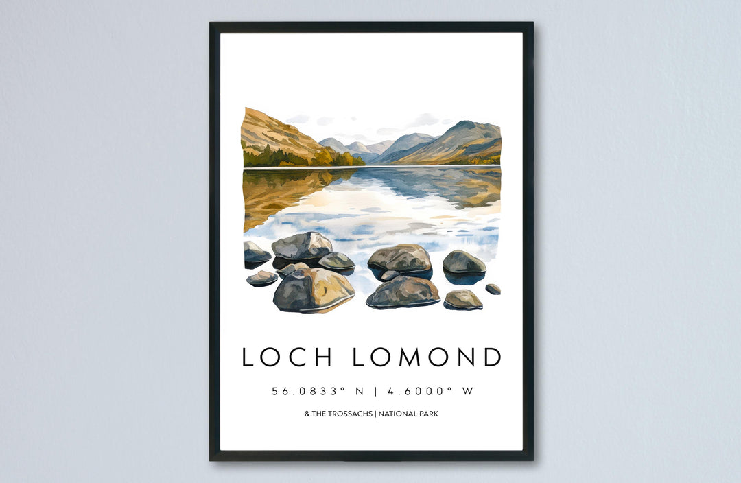 Loch Lomond Watercolor Poster Wall Art Loch Lomond Wall Hanging Home Décor Loch Lomond Gift Art Lovers Scotland Art Lover Gift