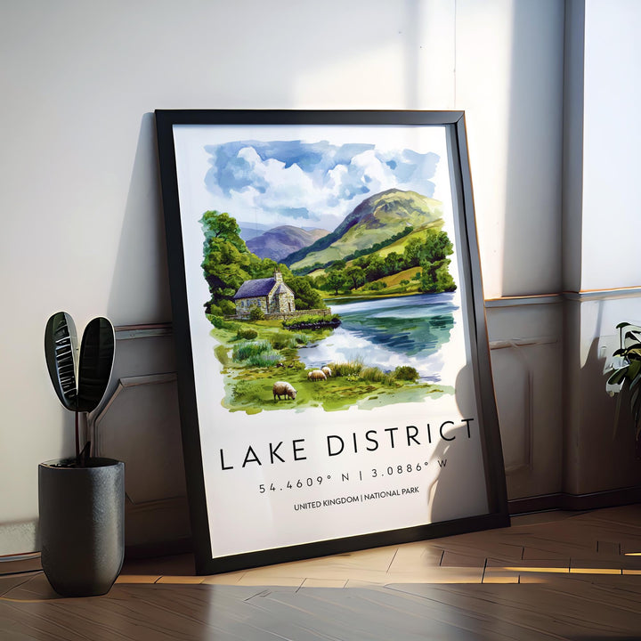 Lake District Watercolor Poster Wall Art Lake District Decor Home Décor Lake District Gift UK Art Lover Gift, Travel Souvenir Print