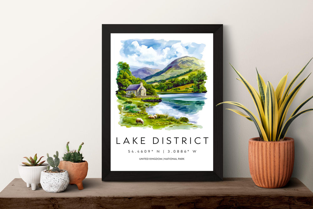 Lake District Watercolor Poster Wall Art Lake District Decor Home Décor Lake District Gift UK Art Lover Gift, Travel Souvenir Print