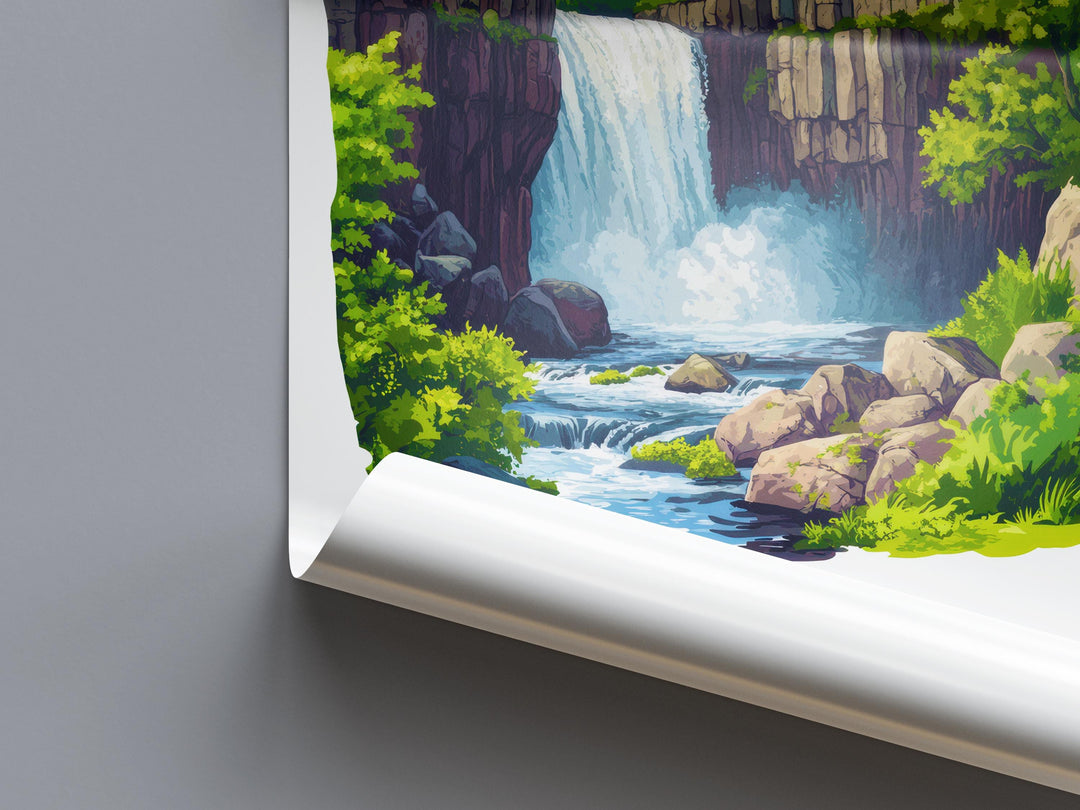 High Force Waterfall Watercolor Poster Art High Force Decor Home Décor High Force Gift UK Art Lover Gift, Travel Print