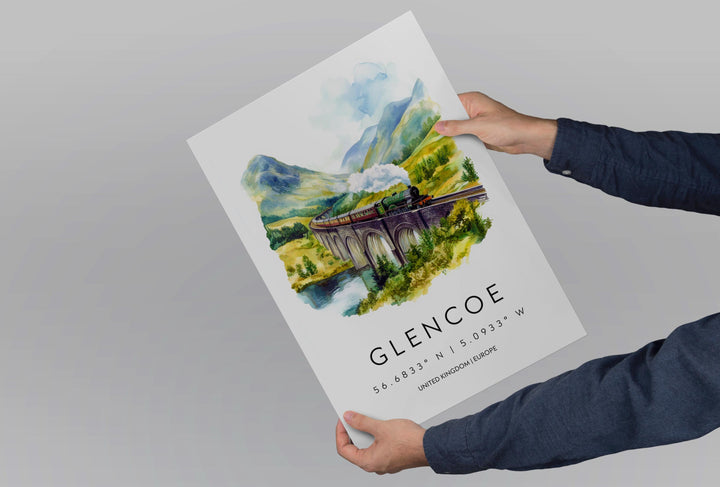 Glencoe Watercolor Poster Wall Art Glencoe Wall Hanging Home Décor Glencoe Gift Art Lovers Scotland Art Lover Gift