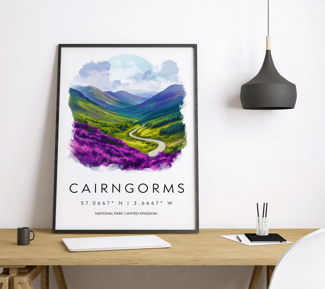 Cairngorms NP Watercolor Poster Wall Art Cairngorms Decor Home Décor Cairngorms Gift UK Art Lover Gift, Travel Souvenir Print