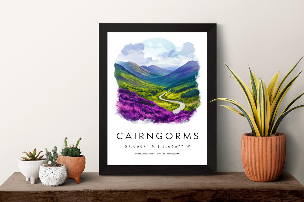 Cairngorms NP Watercolor Poster Wall Art Cairngorms Decor Home Décor Cairngorms Gift UK Art Lover Gift, Travel Souvenir Print