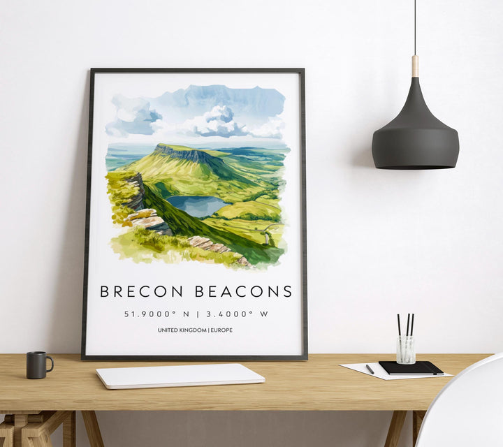Brecon Beacons Watercolor Poster Wall Art Brecon Beacons Wall Decor Home Décor Brecon Beacons Gift UK Art Lover Gift, Travel Souvenir Print