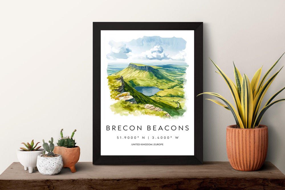 Brecon Beacons Watercolor Poster Wall Art Brecon Beacons Wall Decor Home Décor Brecon Beacons Gift UK Art Lover Gift, Travel Souvenir Print