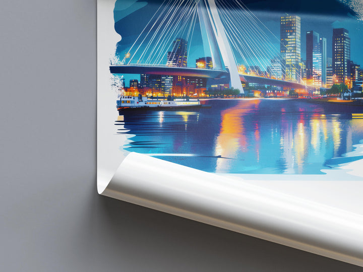 Rotterdam Watercolor Poster Wall Art Rotterdam Wall Decor Home Décor Rotterdam Gift Netherlands Art Lover Gift, Travel Souvenir Print