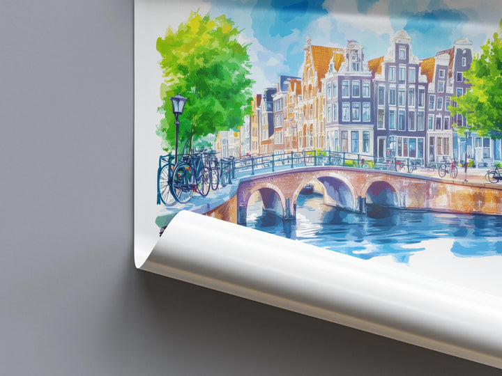 Amsterdam Watercolor Poster Wall Art Amsterdam Wall Decor Home Décor Amsterdam Gift Netherlands Art Lover Gift, Travel Souvenir Print