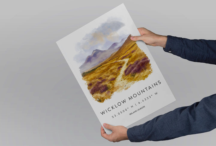 Wicklow Mountains Watercolor Poster Wall Art Wicklow Decor Home Décor Wicklow Gift Ireland Art Lover Gift, Travel Souvenir Print