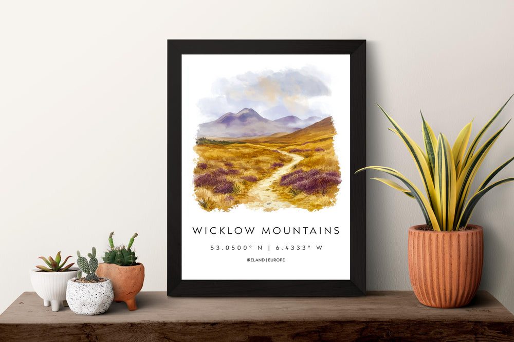 Wicklow Mountains Watercolor Poster Wall Art Wicklow Decor Home Décor Wicklow Gift Ireland Art Lover Gift, Travel Souvenir Print