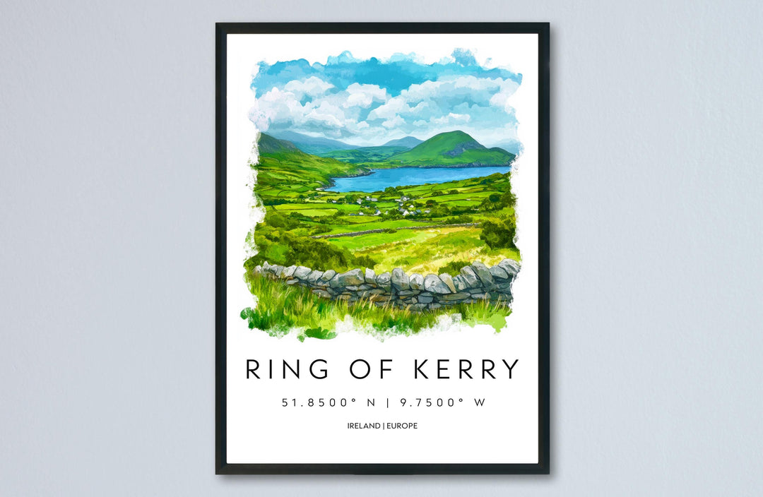 Ring of Kerry Watercolor Poster Wall Art Ring of Kerry Decor Home Décor Ring of Kerry Gift Ireland Art Lover Gift, Travel Souvenir Print