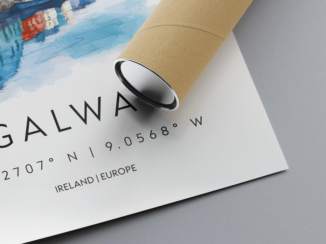 Galway Watercolor Poster Wall Art Galway Wall Decor Home Décor Galway Gift Ireland Art Lover Gift, Travel Souvenir Print