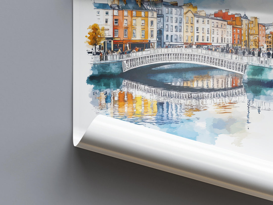 Dublin Watercolor Poster Wall Art Dublin Wall Decor Home Décor Dublin Gift Ireland Art Lover Gift, Travel Souvenir Print