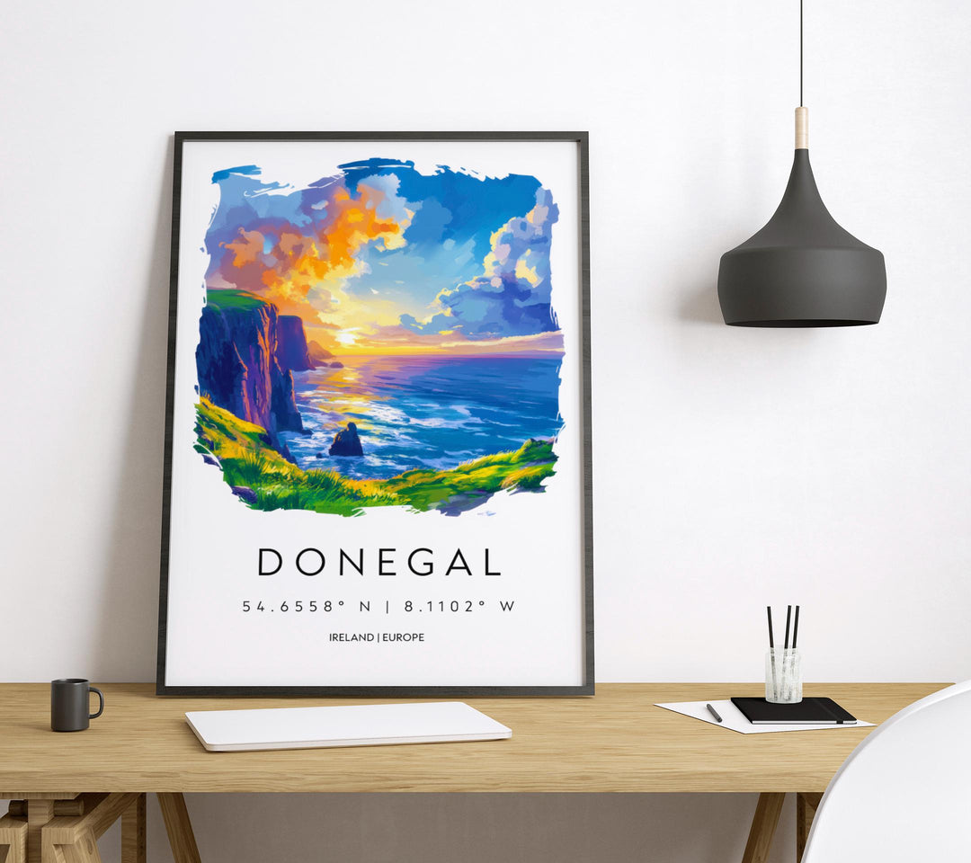 Donegal Watercolor Poster Wall Art Donegal Wall Decor Home Décor Donegal Gift Ireland Art Lover Gift, Travel Souvenir Print