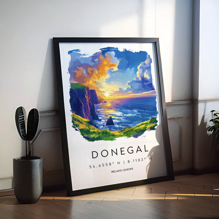 Donegal Watercolor Poster Wall Art Donegal Wall Decor Home Décor Donegal Gift Ireland Art Lover Gift, Travel Souvenir Print